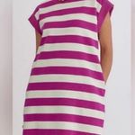 Pink and White Rugby Cap Sleeve Mini Dress Size XL Photo 0