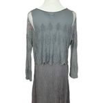 Carla Conti Gray Silk Dress Sheer Lace Overlay S Photo 1