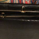 VINTAGE BLACK Clutch WITH gold chain Hardware is gold Photo 9