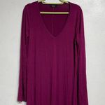 Michael Lauren  Burgundy Deep V-Neck Jersey Maxi Dress Sz L NWT Photo 2