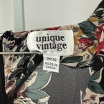 Unique Vintage Black Floral Maxi Dress Flutter Sleeve sz 3X Cottage Witchy Photo 2