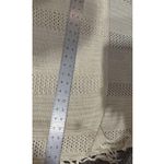 Kathy Ireland Cardigan Beige Open Knit Fringe Hem Metallic Gold Threads Med. NEW Photo 5