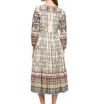 Anthropologie Far Fields Beaded Midi Dress Bhanuni by Jyoti size 2 Cream Photo 1