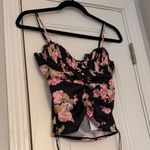 For Love & Lemons NWT -  Melrose Pleated Bra in Black Floral Photo 3