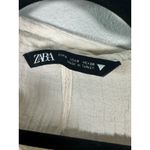 ZARA  Cream Open Back Ribbed Gauze Long Sleeve Oversized Button Blouse Size Small Photo 1