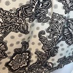 EXPRESS  Blue Black Floral Print Back Tie Scoop Neck Blouse Tank Top Small Casual Photo 2