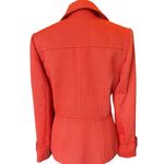 Tahari ASL Double Breasted Blazer w/ Belted Cuffs & Gold Buttons Orange Red SZ.4 Photo 2