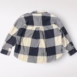 ZARA Plaid Oversized Flannel Jacket Womens Size XS Black Cream Preppy Indie Photo 5