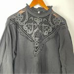 EXPRESS Mock Neck Puffy Sleeve Sweatshirt with Lace Detail Xlarge Photo 5