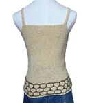 BOYAZI Crochet Knit Tank Top Women’s Beige Boho Handmade Style Sleeveless Sz XS Photo 2