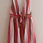 Aakaa  Striped Mini Dress Photo 0