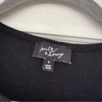 Milk & Honey Black & White Short Sleeve Organza Floral Embroidered Knit Top S Photo 1