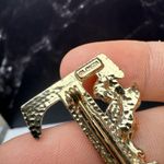 Letter / Initial T With Cherub Angel Brooch Pin Gold Tone Small Photo 4