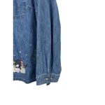 VTG CJ Banks 2X Denim Shirt Blue Embroidered Snowman Cabin Trees Christmas Y2K Photo 6