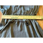 H&M HM Dress Women’s Size Small Sage Green Short V Neck Elastic Waist Silky Feel Photo 11