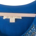Boston Proper  Y2k Women's Size‎ XS Blue Beaded Jeweled Babydoll Going Out Top Photo 4