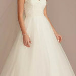 David's Bridal Gorgeous David’s Bridal Tulle Organza Tie Back Wedding Gown! Photo 0