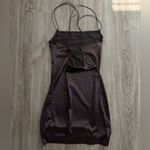 H&M Black Satin Backless Dress Photo 1