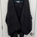 Alafina Alpaca Southwestern Aztec Cape Kimono Cardigan Sweater Gray Women's OS Size undefined Photo 0