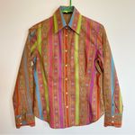 XS Etro Milano Cotton Button Down Shirt Multicolor Paisley Size 42 Photo 0