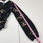 Ralph Lauren Lauren  Black Floral Midi Dress Faux Wrap Tie Waist Long Sleeve S Photo 7