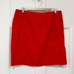 NY & Co Linen Kissed Skirt Burnt Orange Pencil Stretch Above Knee Office Size 14 Photo 0