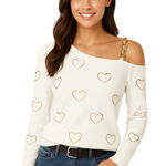 White One Shoulder Heart Cutout Top (Size L 8/10) Size L Photo 0