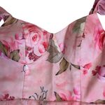 Floral Pink Maxi Dress Ruffle Tiered Corset Back Party Wedding Homecoming Prom Size 8 Photo 7