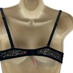 PINK - Victoria's Secret Love Pink Victoria’s Secret Black Leopard Lace Bra Wear Everywhere Push Up 34B Photo 6