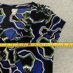 Chico's  Travelers Blue Black Midi Dress Women Size 0 4/6 Jersey Waist Band Dress Photo 7