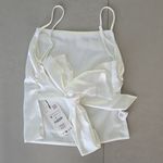 ZARA NWT!  White Satin Effect Top With Back Tie Bow Size M Photo 4