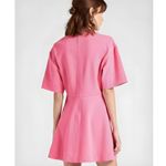 Ganni Stretch Suiting V-Neck Mini Dress, Shocking Pink, FR34/US2 Photo 2