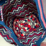 Susu NEW  Woven Braided Fabric Multicolor Pom Pom Tassel Crossbody Purse Bag Tote Photo 5