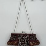 Unbranded Brown Beaded Sequin Crossbody Bag Silver Boho Purse Photo 1