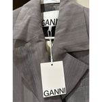 Ganni Drapey Cut Out Double Breasted Blazer Gray Womens Size 32 US XS Photo 12