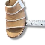 Clarks  Canvas Tan And White Hook And Loop Stripe Slide Women's Size 9M Slip On Photo 9