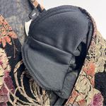 Vintage Y2K MSK Women's Black Floral top beading shoulder pads ruched v neck Size M Photo 12