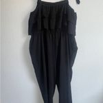 PRIVATE PAUSE Black Ruffle Top Jumpsuit with straps that tie on the top Size XXL Photo 4