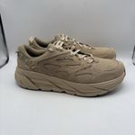 Hoka  One Clifton L Suede Unisex Men's 9.5 Women's 10.5 Brown Beige Running Shoes Photo 4