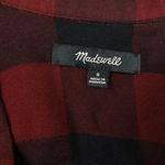 Madewell  Flannel Shirt Button Top Burgundy Plaid Long Size S EUC Photo 6