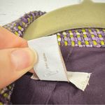 Chico's Purple Green Tweed Plaid Blazer Jacket Womens L Preppy Longline Fall Photo 7
