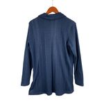 Cuddl Duds Womens Ribbed Navy Button-Up Cardigan S Polyester/Spandex Photo 1