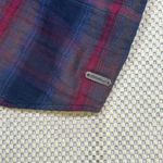 Eddie Bauer Womens Flannel Shirt Dress Belted Plaid Long Sleeve Blue Red Size 10 Photo 3