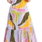 NWT La Ligne Stella Tiered Ruffle Cotton Midi Dress Lavender Swirl Size Small Purple Photo 1