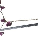 Vintage 3 Floral Wired Strand Purple Fuchsia Spacer Necklace W/ Paired N… Photo 14