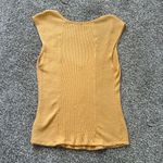 Free People We the Free () dark yellow ribbed knit cap sleeve top size L Photo 2