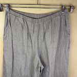Flax Linen Size Large Wide Leg 25” Inseam Pull On Beige Pants Pockets Travel Photo 2