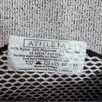 Athleta Twist Printed Seamless Compression Half Zip Hooded Top Grey Black Medium Photo 9