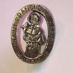 Saint Francis of Assisi Aged Gold Tone Vintage Religious Pin Photo 0
