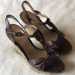 BKE  Brown Leather Platform Wedges Size 8.5 Photo 2